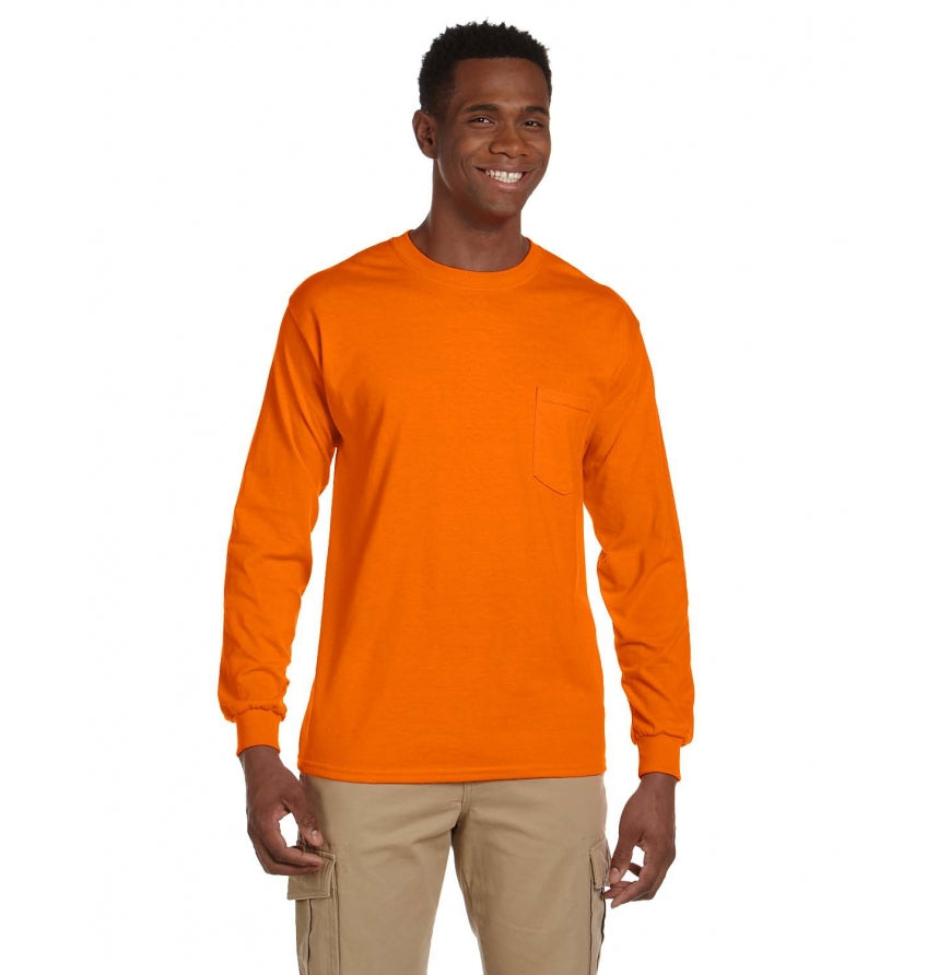 Gildan G241 Unisex Ultra Cotton® Pocket Long Sleeve T-Shirt - 6 oz.