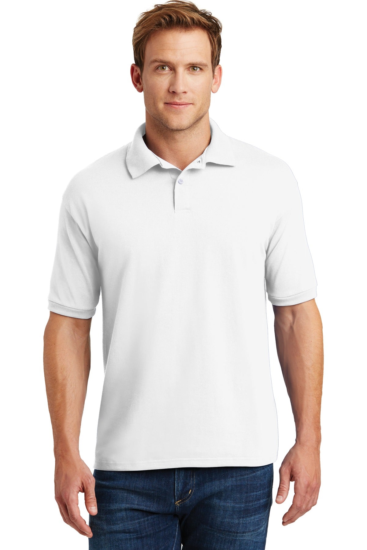 Hanes EcoSmart- 5.2-ounce Jersey Knit Sport Shirt. 054X