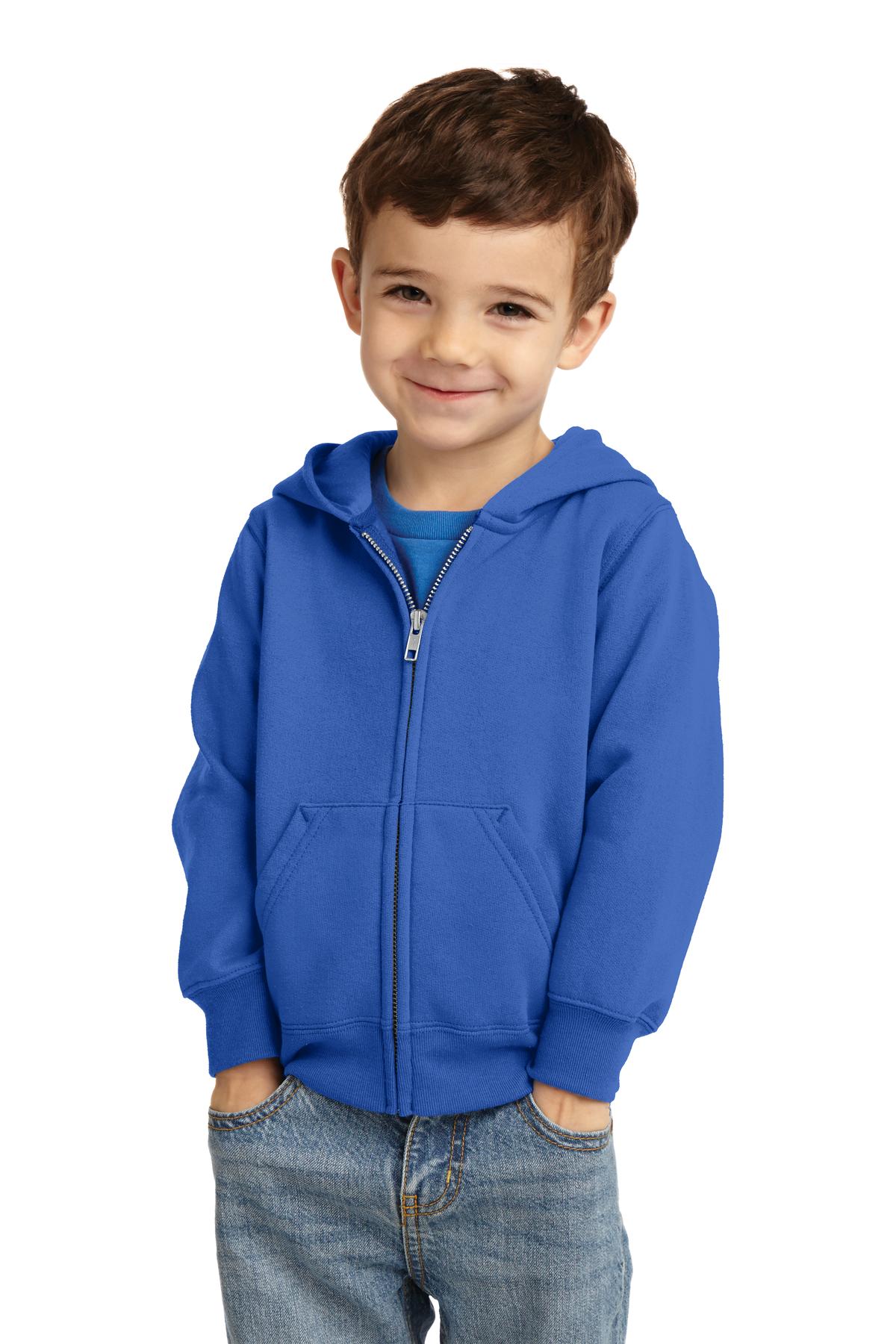 Port & Company toddler Core Fleece Full-Zip Hooded Sweatshirt. CAR78TZH