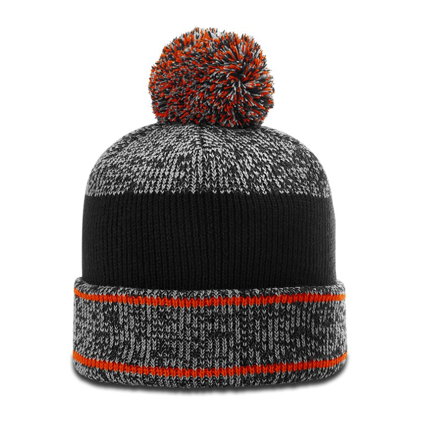 Richardson 148-Richardson Richardson 148 Heathered Beanie w/ Cuff & Pom