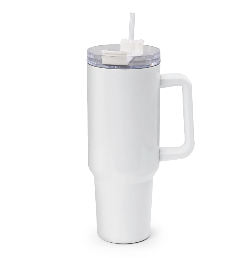 None 21672 40 oz. Sublimation Travel Tumbler with Handle
