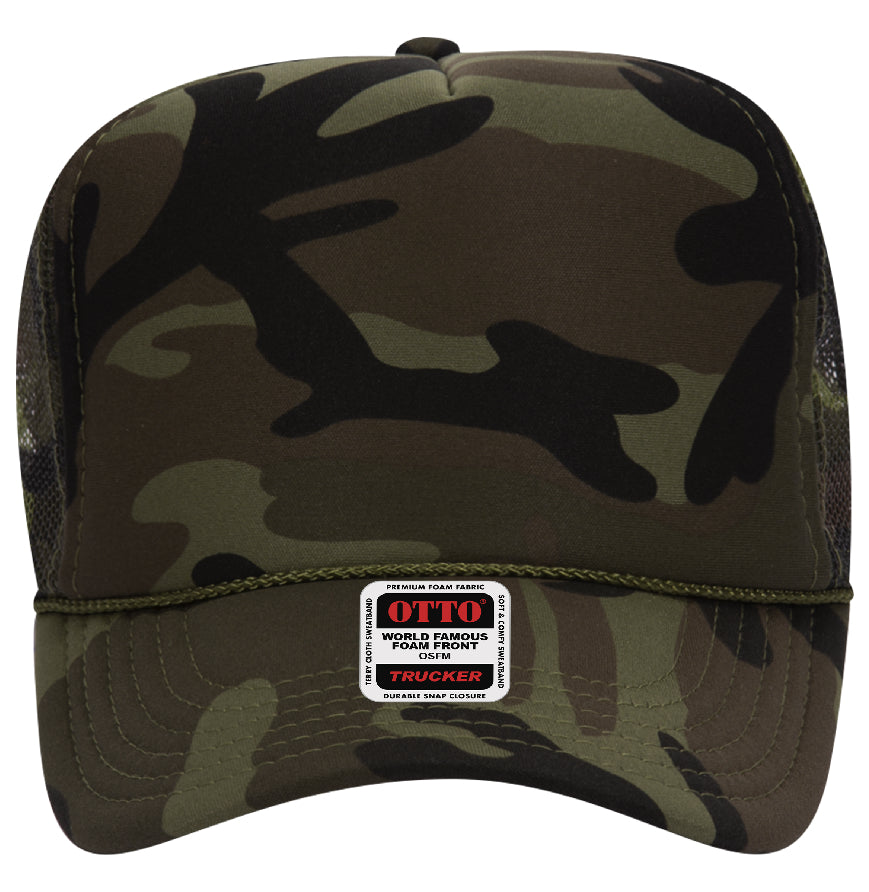 Otto Cap 39-165 5-Panel Foam High Crown Mesh Back Trucker Hat