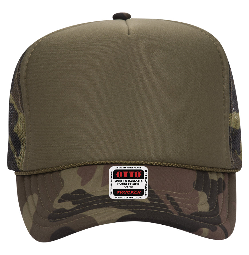 Otto Cap 39-165 5-Panel Foam High Crown Mesh Back Trucker Hat