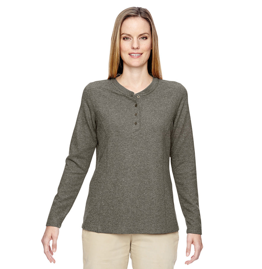 North End 78221 North End Ladies Waffle Henley