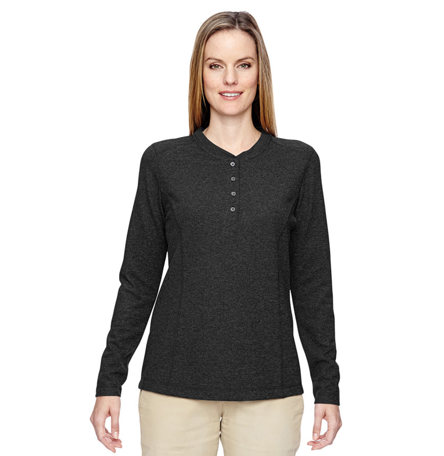 North End 78221 North End Ladies Waffle Henley