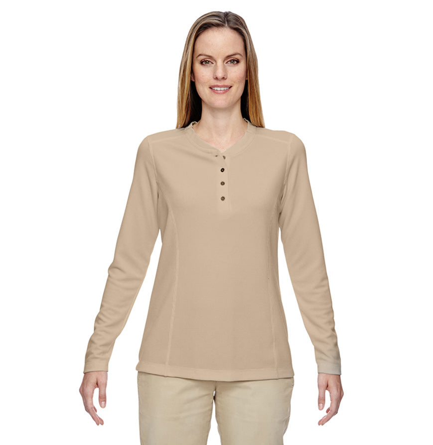 North End 78221 North End Ladies Waffle Henley
