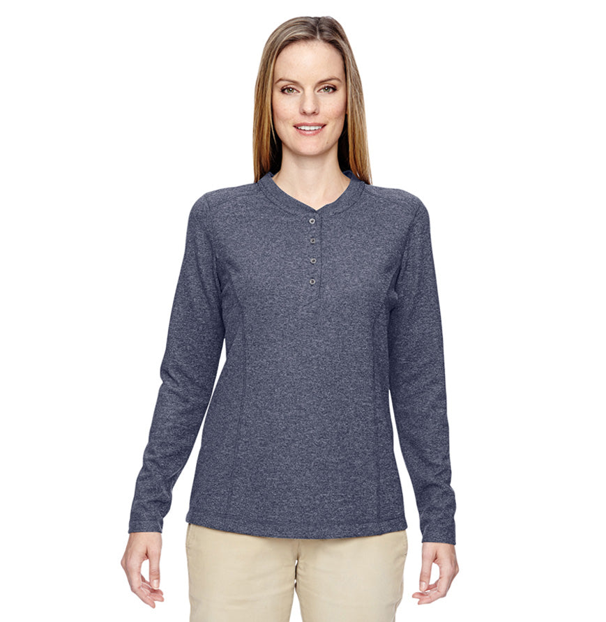 North End 78221 North End Ladies Waffle Henley