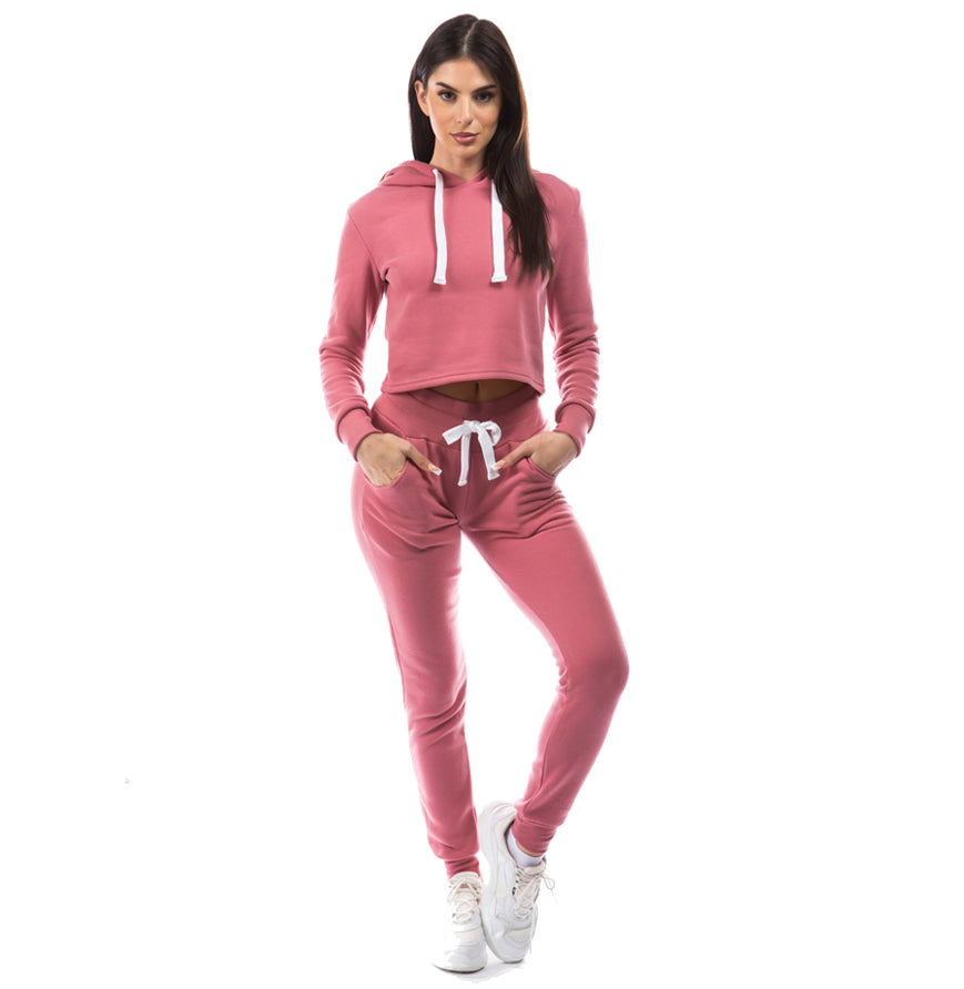 MV Sport GQ-100 Fashion Crop Fleece Top Bottom Set