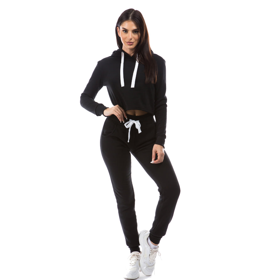 MV Sport GQ-100 Fashion Crop Fleece Top Bottom Set