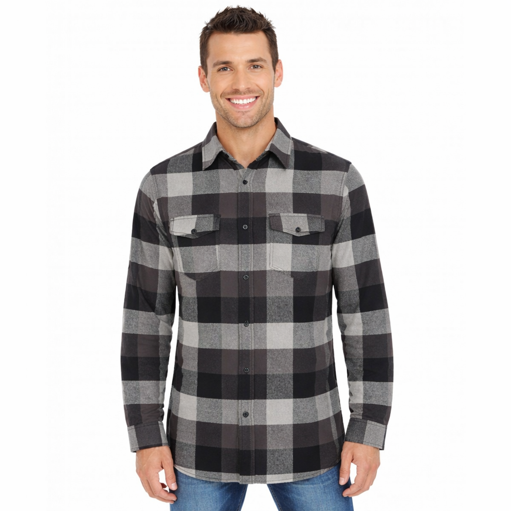 Burnside B8210 Men's Plaid Flannel Shirt
