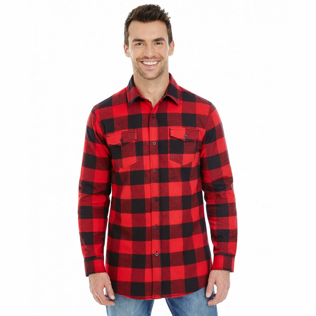 Burnside B8210 Men's Plaid Flannel Shirt