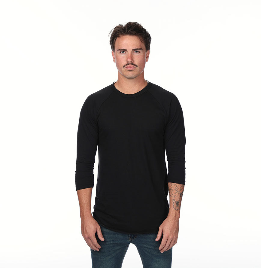 American Apparel BB453W American Apparel Unisex Premium 50/50 3/4 Sleeve Raglan Tee