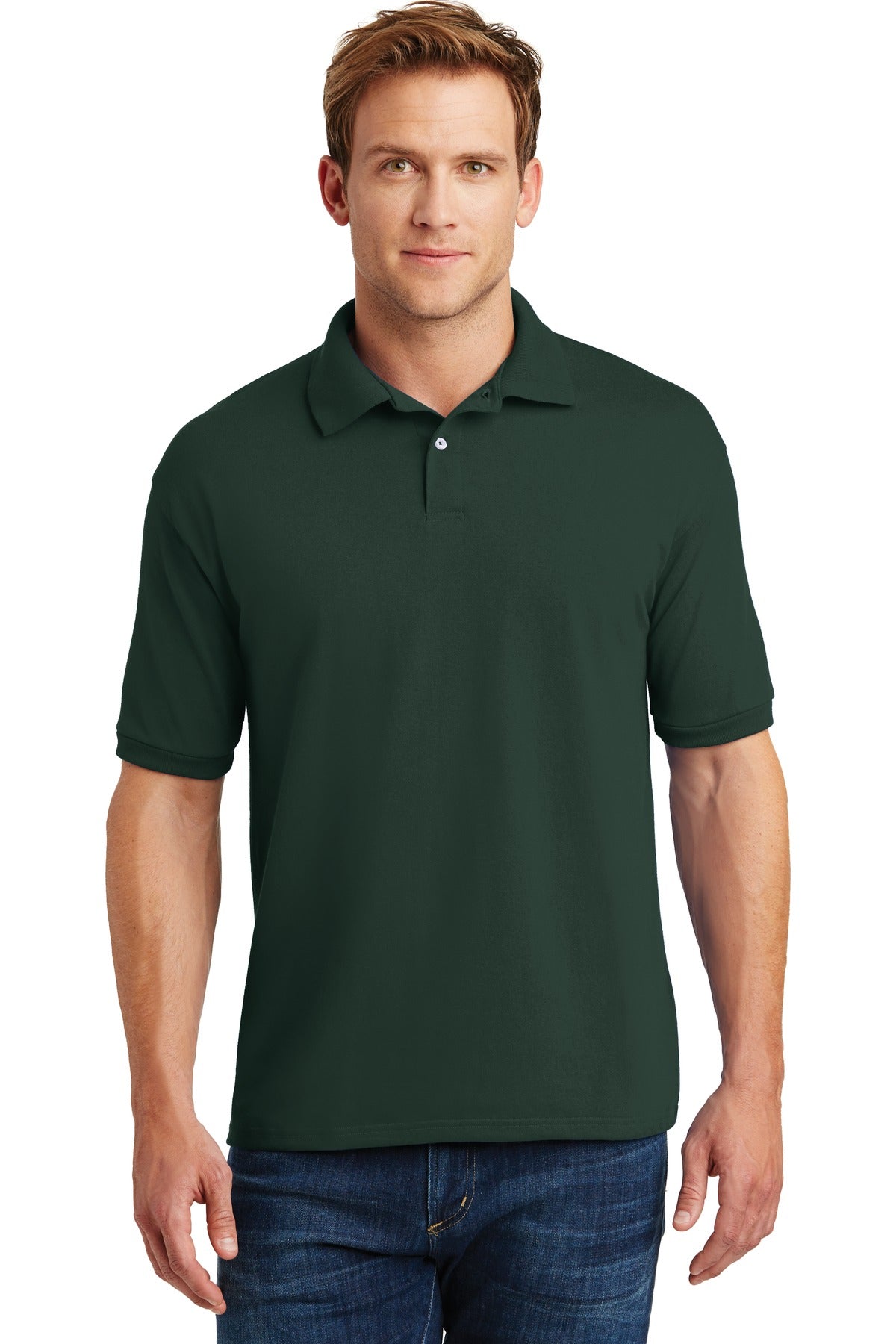 Hanes EcoSmart- 5.2-ounce Jersey Knit Sport Shirt. 054X