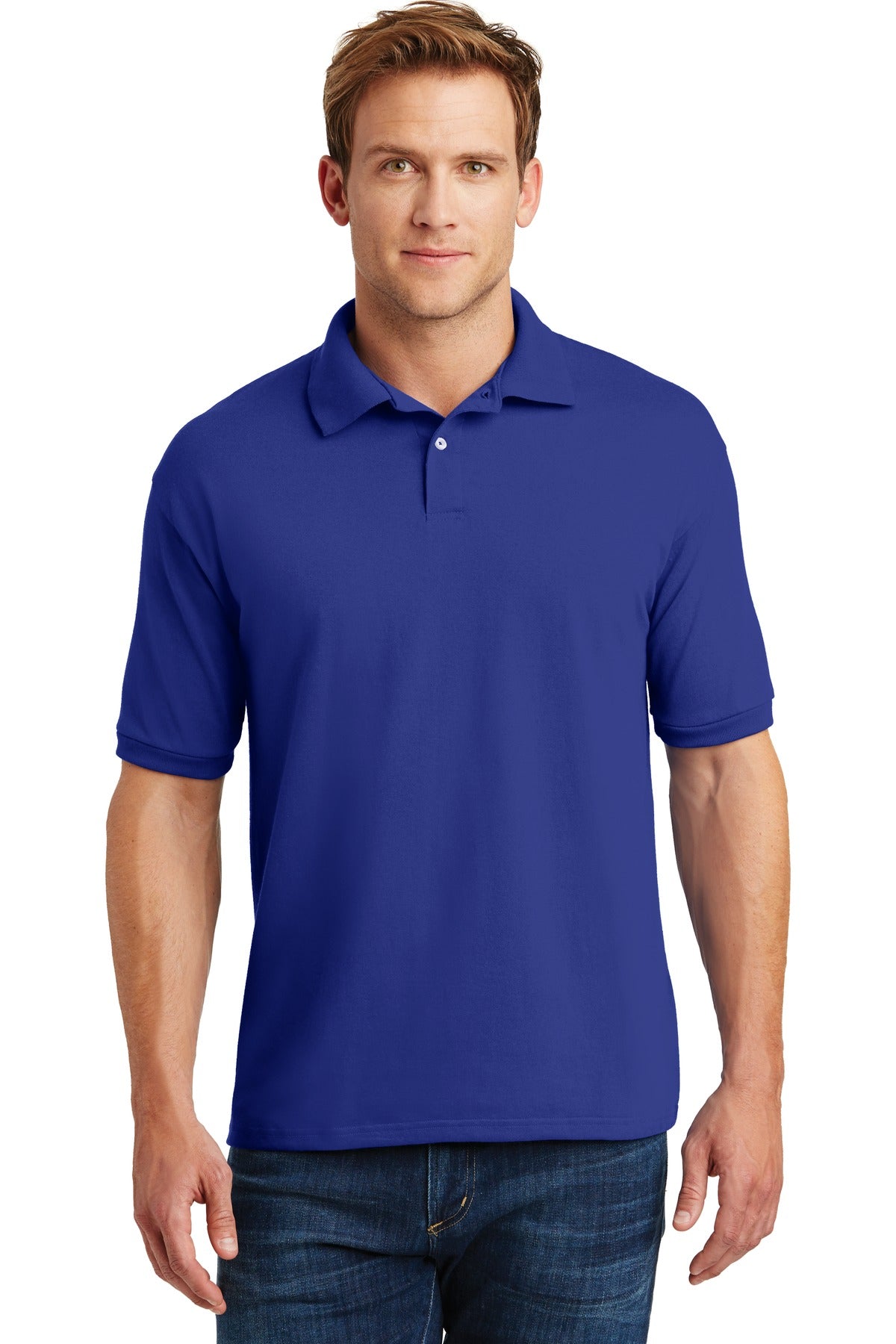 Hanes EcoSmart- 5.2-ounce Jersey Knit Sport Shirt. 054X