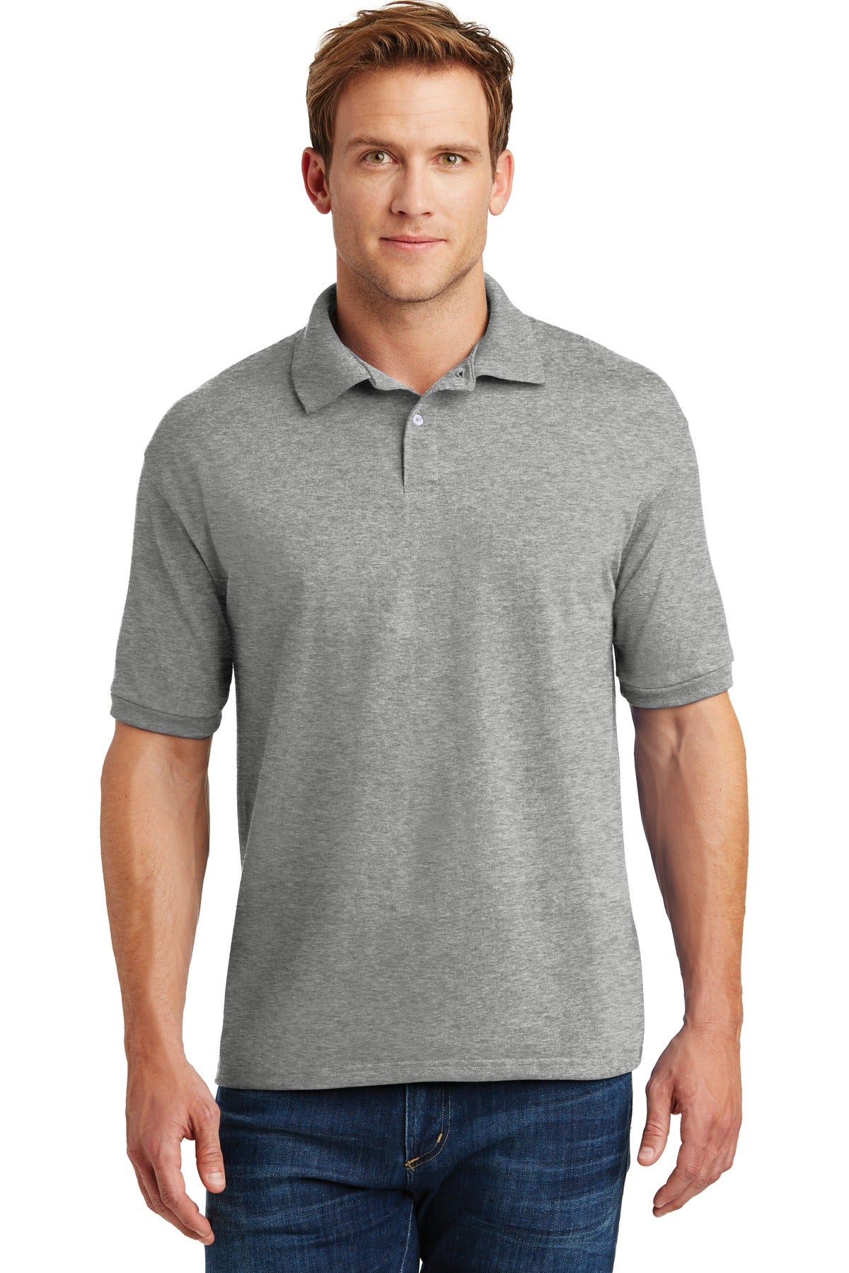 Hanes EcoSmart- 5.2-ounce Jersey Knit Sport Shirt. 054X