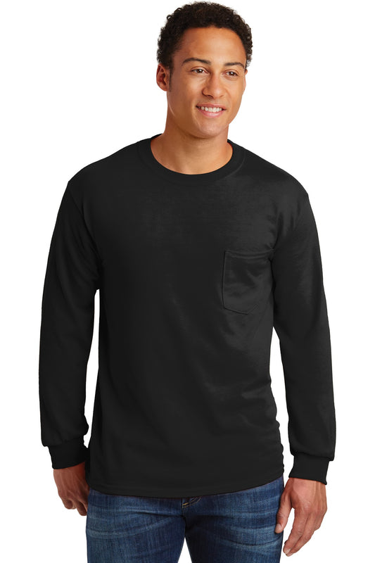Gildan - Ultra Cotton100% US Cotton Long Sleeve T-Shirt with Pocket. 2410