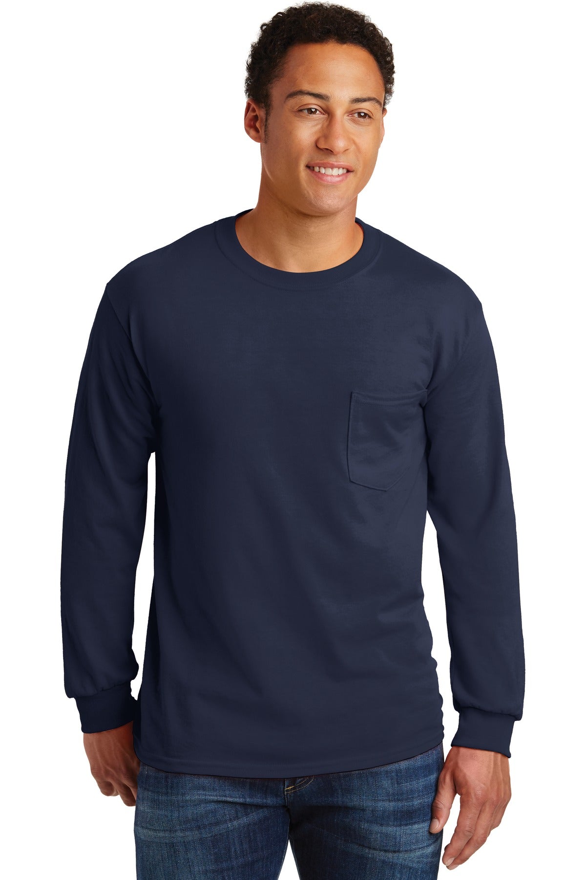 Gildan - Ultra Cotton100% US Cotton Long Sleeve T-Shirt with Pocket. 2410