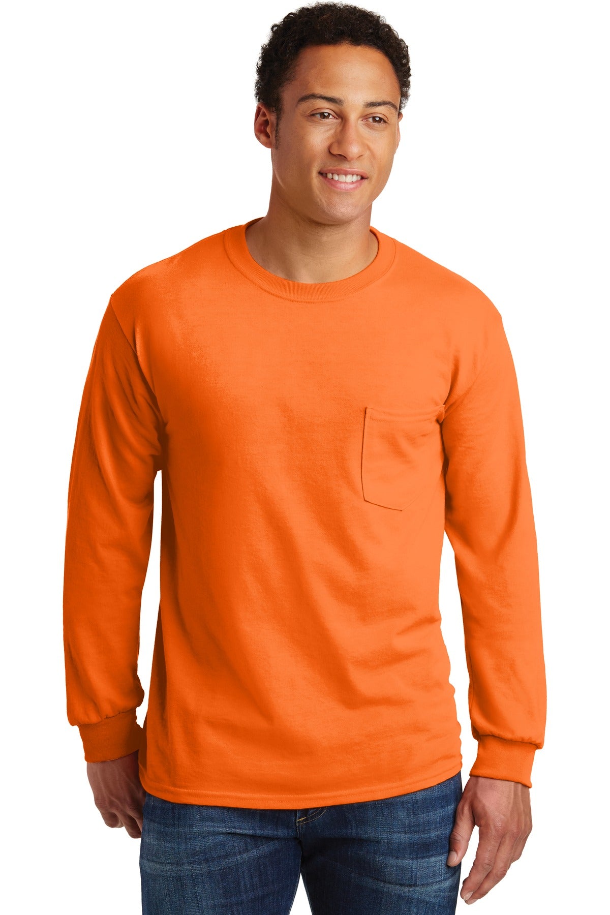 Gildan - Ultra Cotton100% US Cotton Long Sleeve T-Shirt with Pocket. 2410