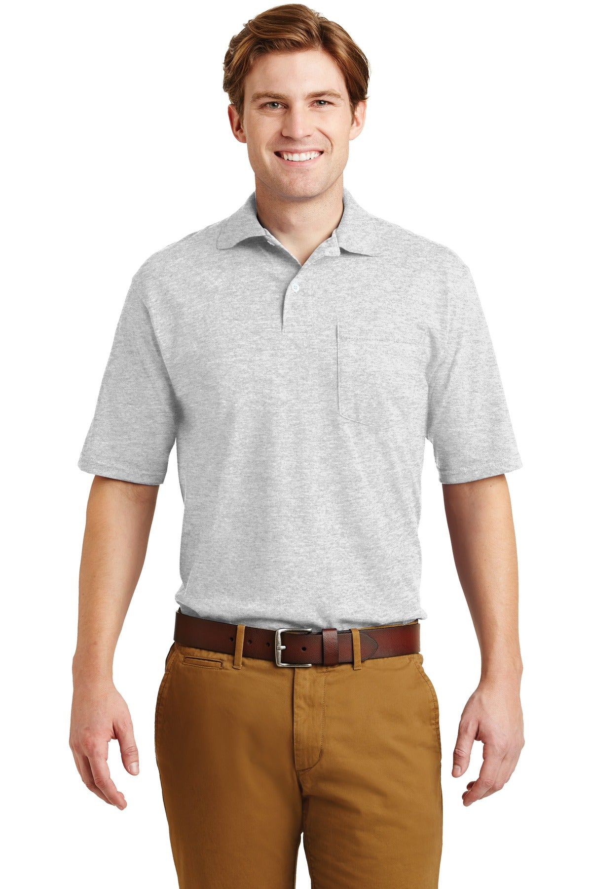 JERZEES -SpotShield 5.4-ounce Jersey Knit Sport Shirt with Pocket. 436MP
