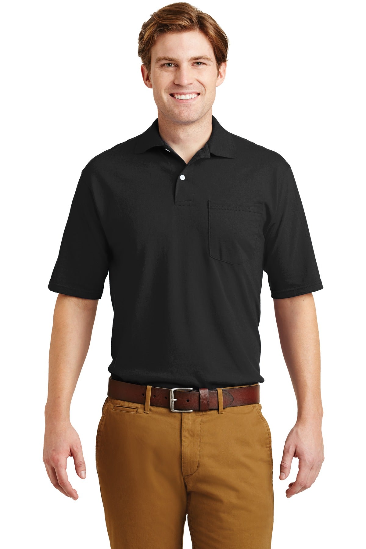 JERZEES -SpotShield 5.4-ounce Jersey Knit Sport Shirt with Pocket. 436MP