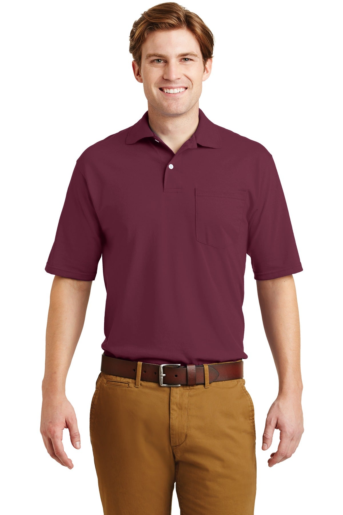 JERZEES -SpotShield 5.4-ounce Jersey Knit Sport Shirt with Pocket. 436MP