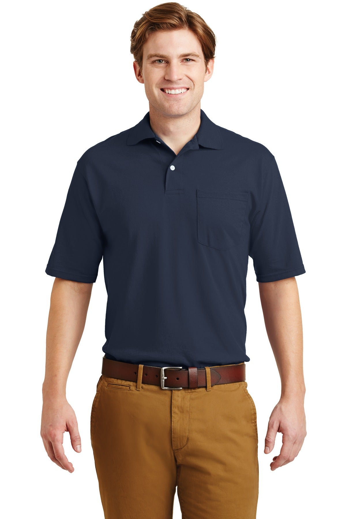JERZEES -SpotShield 5.4-ounce Jersey Knit Sport Shirt with Pocket. 436MP