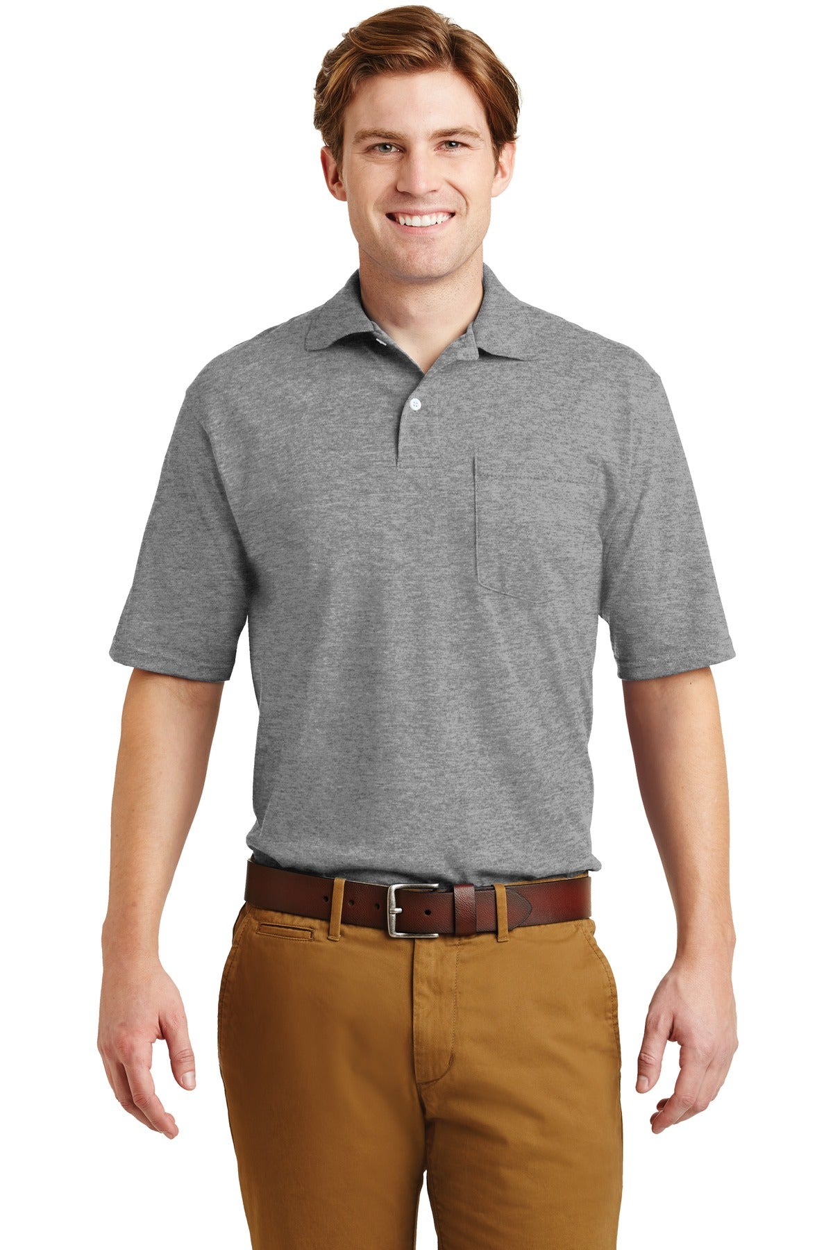 JERZEES -SpotShield 5.4-ounce Jersey Knit Sport Shirt with Pocket. 436MP