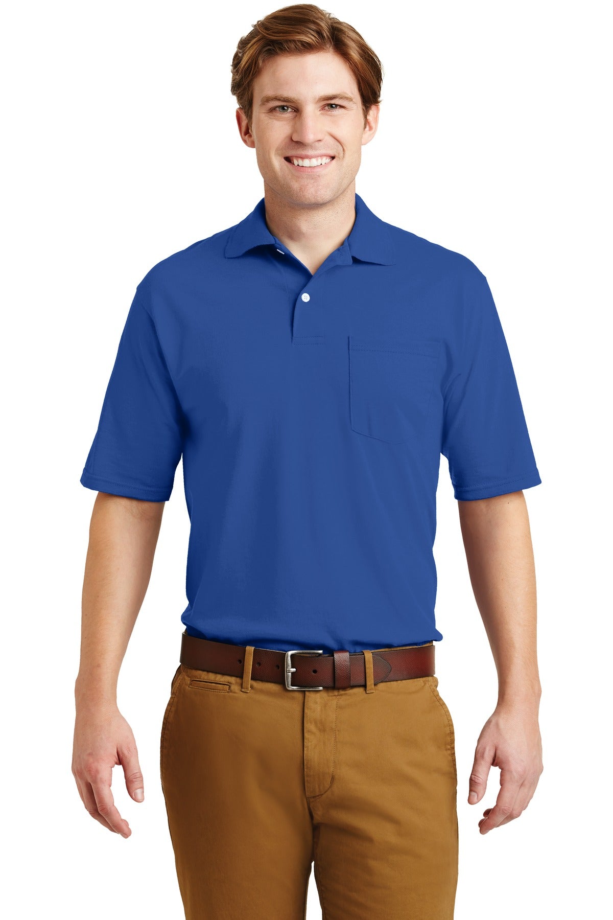 JERZEES -SpotShield 5.4-ounce Jersey Knit Sport Shirt with Pocket. 436MP