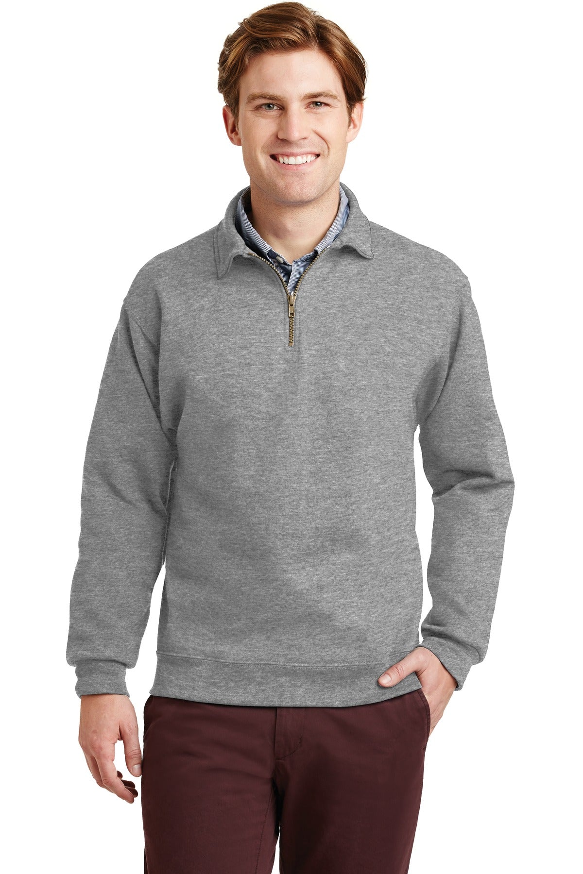 JERZEES SUPER SWEATSNuBlend- 1/4-Zip Sweatshirt with Cadet Collar. 4528M