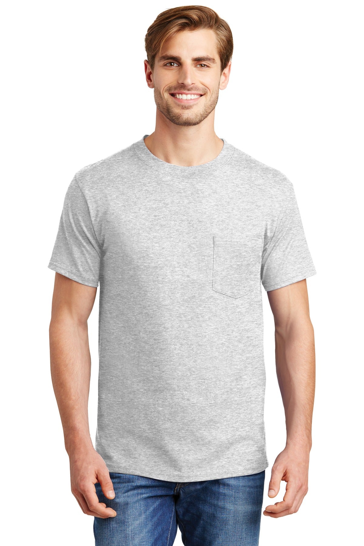 Hanes Beefy-T- 100% Cotton T-Shirt with Pocket. 5190