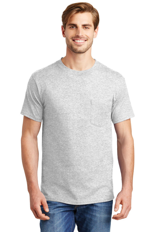 Hanes Beefy-T- 100% Cotton T-Shirt with Pocket. 5190