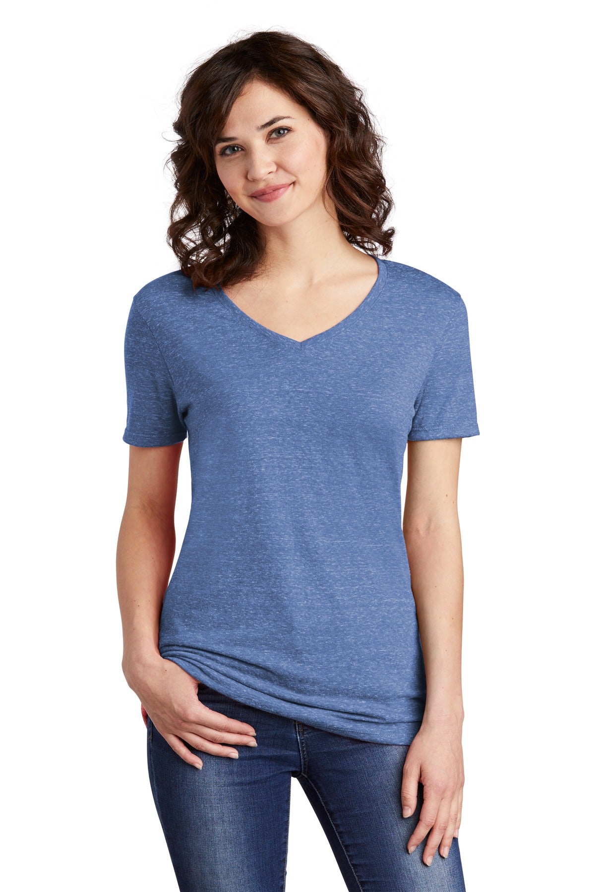 JERZEES Ladies Snow Heather Jersey V-Neck T-Shirt 88WV
