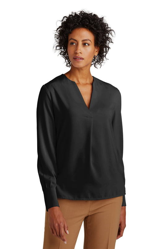 Brooks Brothers Women's open -Neck Satin Blouse BB18009