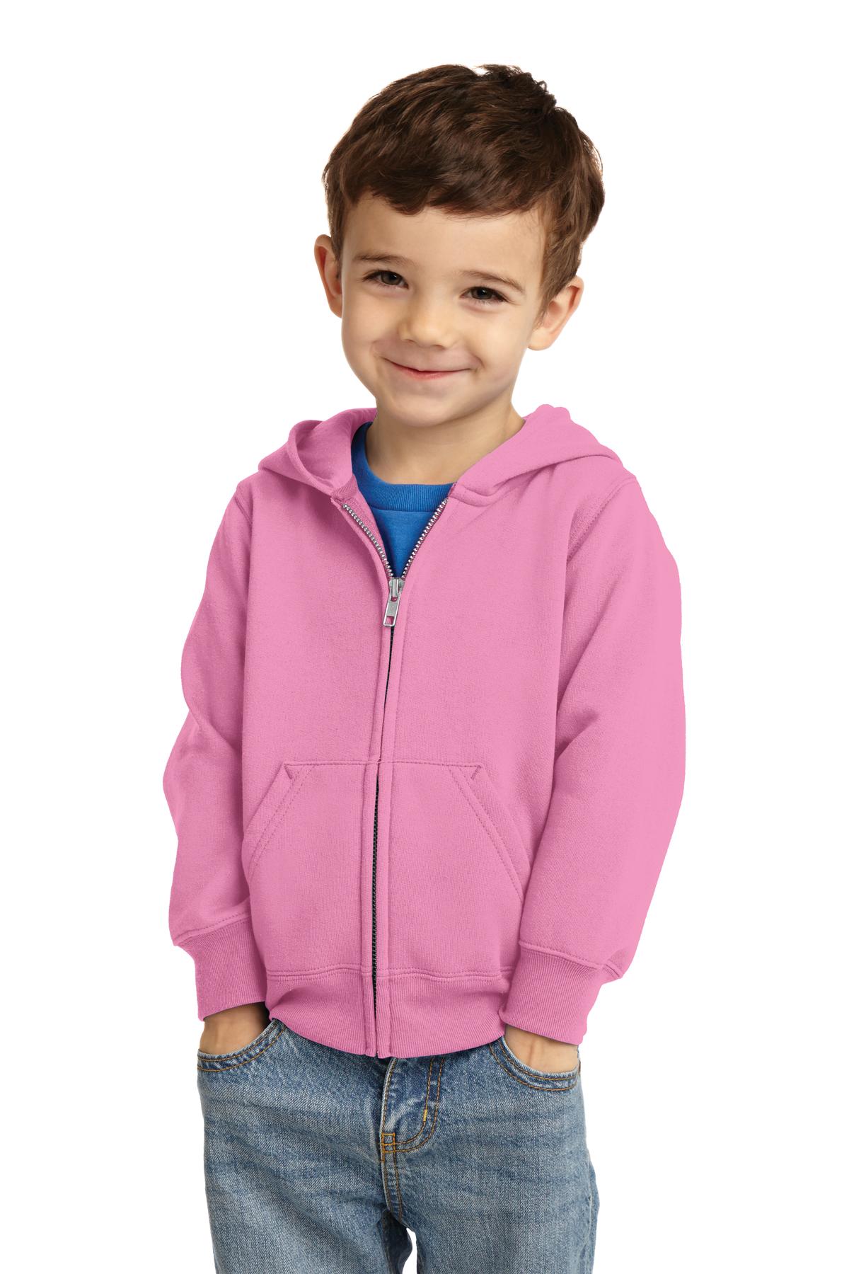 Port & Company toddler Core Fleece Full-Zip Hooded Sweatshirt. CAR78TZH