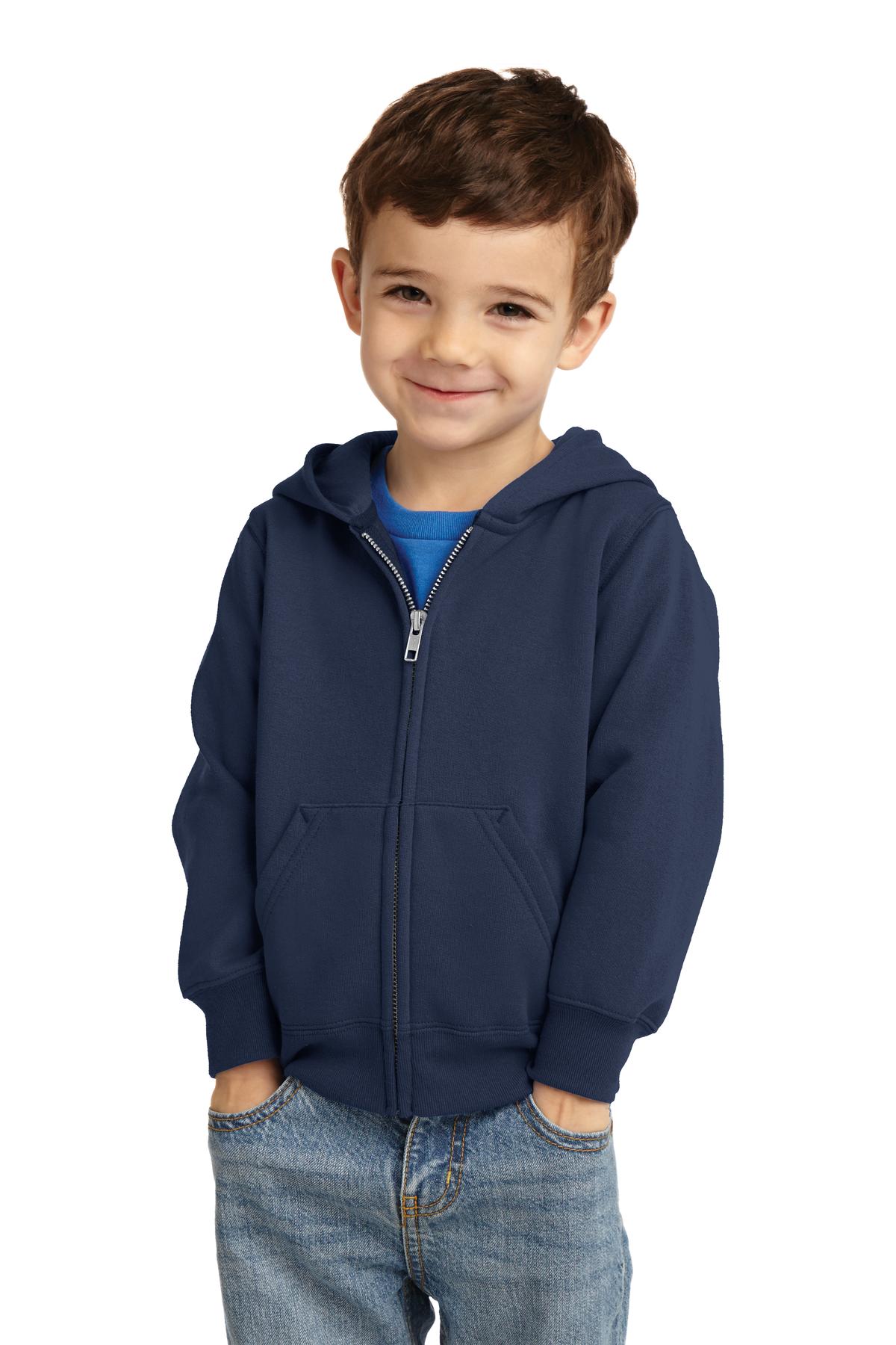 Port & Company toddler Core Fleece Full-Zip Hooded Sweatshirt. CAR78TZH