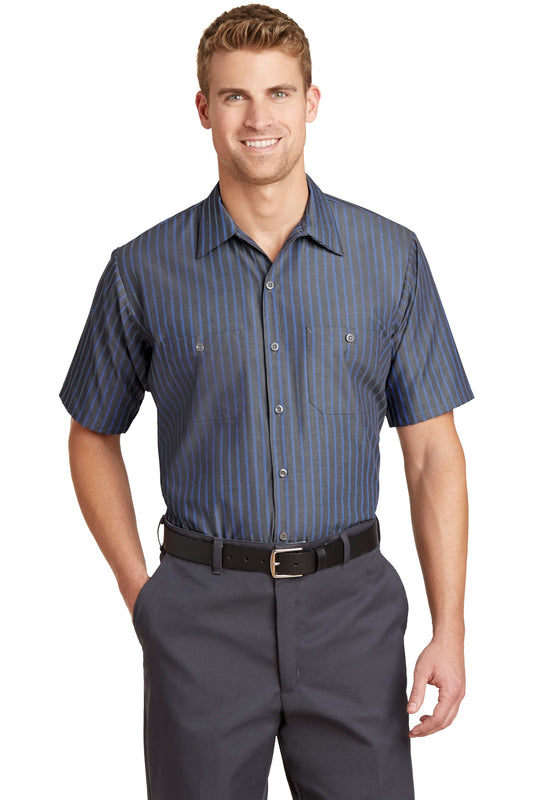 Red KapShort Sleeve Striped Industrial Work Shirt. CS20